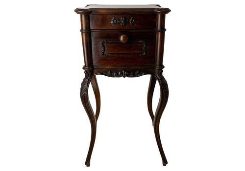 Louis XV St. Side Cabinet Nightstand French Chestnut Bedside Table, Late 19th C.