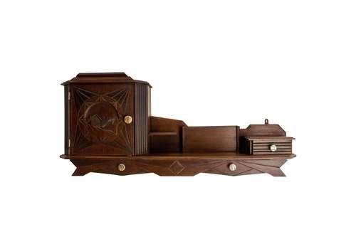 Art Deco Entry Shelf With Cabinet And Drawers Swiss Alp Style, French, 1930