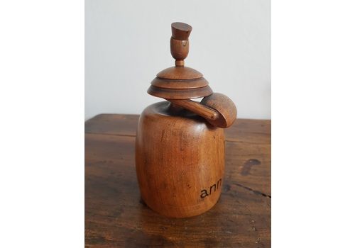 Ann Teak Teak And Brass Counter Bell