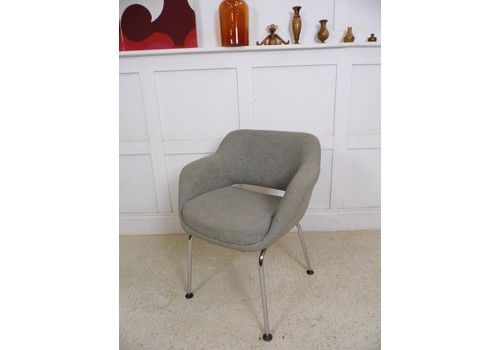 Vintage Retro 1970s Office Desk Armchair By Progress Office Furniture Grey Seat
