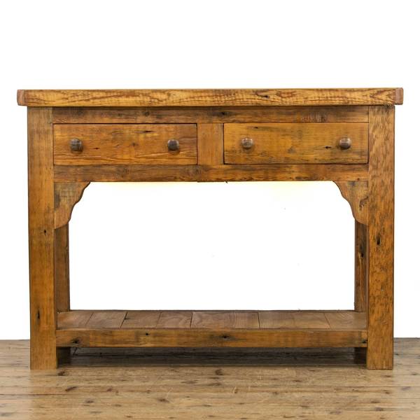 Rustic Wooden Two Drawer Sideboard photo furniture