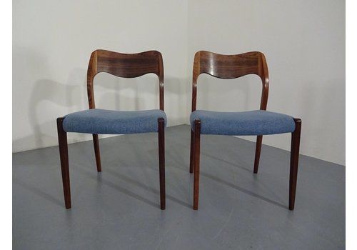 Rosewood Model 71 Side Chairs By Niels Otto Møller For J.L. Møllers 1960s Set Of 2