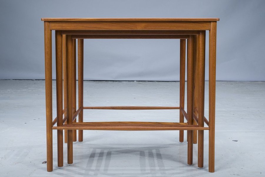 Mid Cenury Teak Nesting Tables By Kai Winding For Poul Jeppesens, 1960s, Set Of 3 photo Furniture