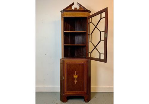 A Rare And Beautiful 110 Year Old Edwardian Antique Double Corner Cabinet. C 1910