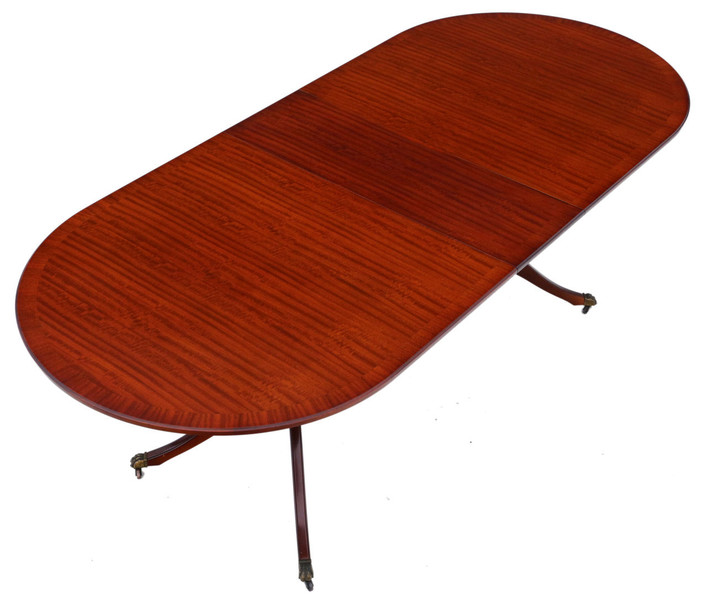 Retro Vintage Large Quality ~7' Mahogany Extending Dining Table Double Pedestal photo furniture