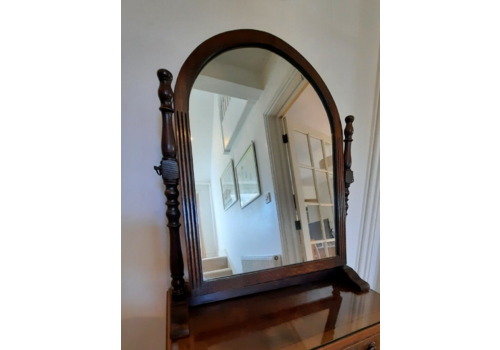 Antique Oak Victorian Vanity Dressing Table Mirror