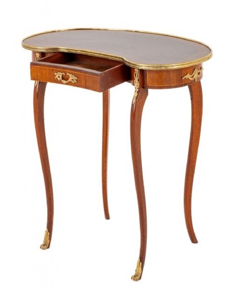 Antique French Side Table Kidney Bean Form Occasional photo furniture