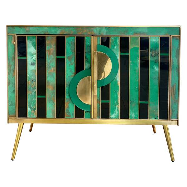 Green Murano Glass Chest Of Drawers Vinterior