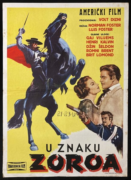 1958 Original Movie Poster The Sign Of Zorro Lewis Foster Guy Williams ...