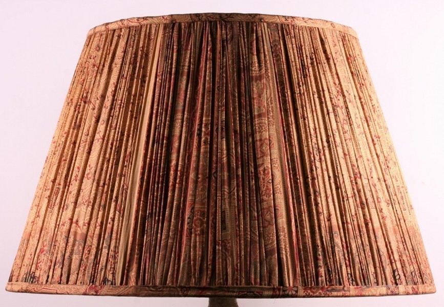 Pale Gold And Red Silk Lampshade Pale Gold And Red Silk Lampshade