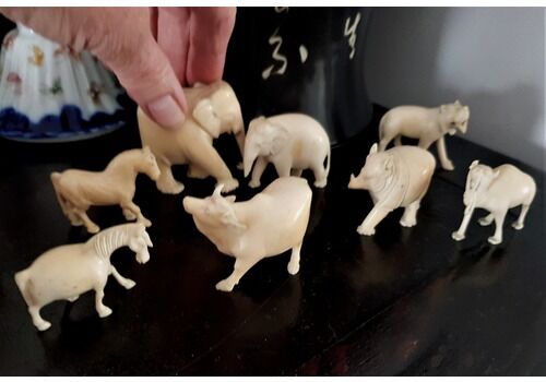Antique Ivory Miniature Animal Figurines
