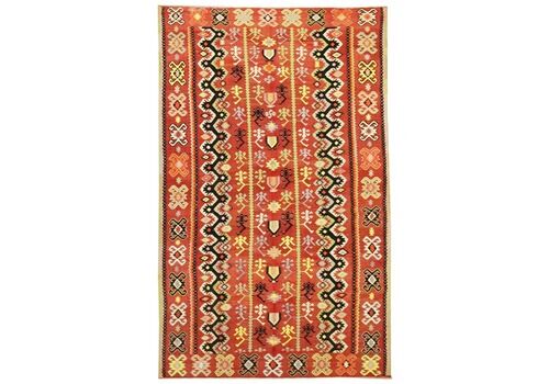 Handmade Turkish Kilim Traditional Wool Rust Red Flat Woven Area Rug