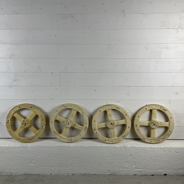 Set Of 4 Reclaimed Resin Foundry Cog Patterns photo furniture