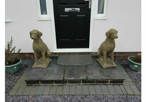 19th Centuary Vintage Stone Ornament Pointer Hunting Dogs( Delivery Available Via Our Sister Courier Company)