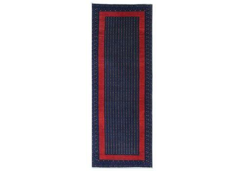 Vintage Rugs Navy Blue Carpet Runner, Gabbeh Wool Handwoven Runner