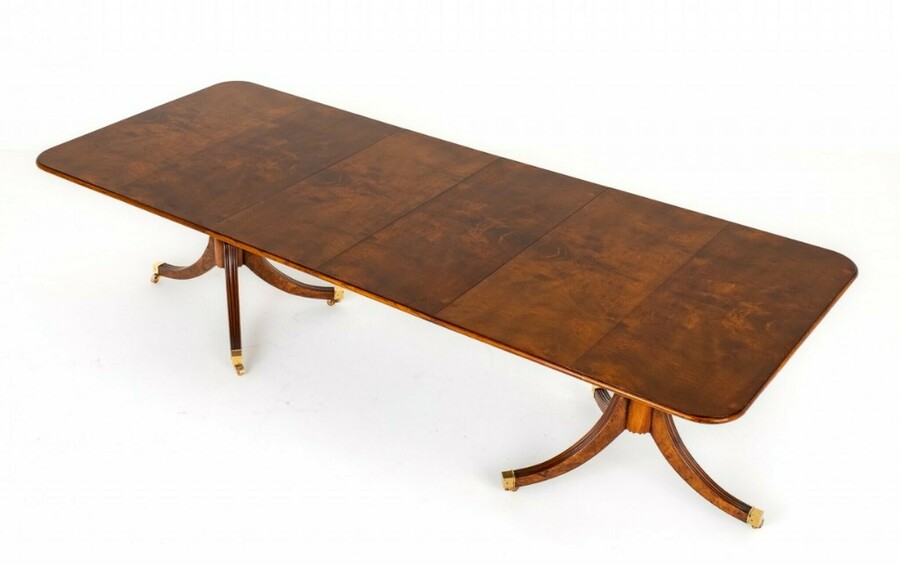 Regency Pedestal Table Extending Burr Walnut photo furniture