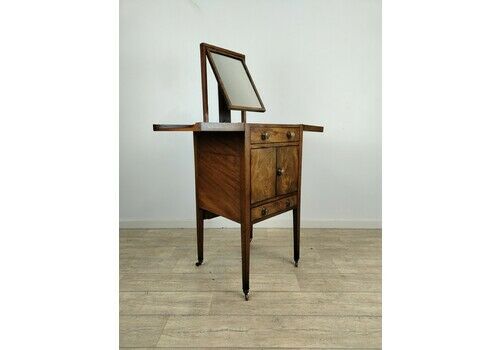 Antique Georgian Solid Mahogany Compact Gentleman's Wash Stand Cabinet