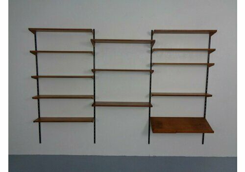 Teak Wall Unit By Kai Kristiansen For Feldballes Furniture Factory, 1960s, Set Of 17