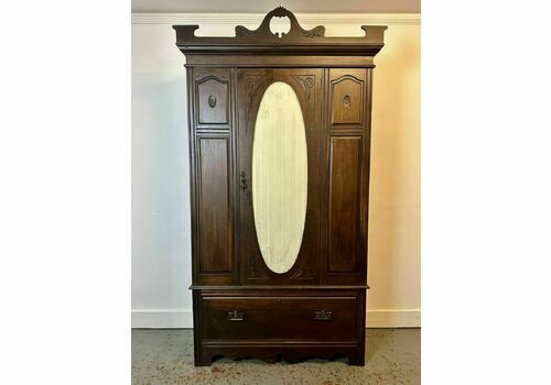 A Rare & Beautiful 110 Year Old Edwardian Antique Arts & Crafts Wardrobe. C1910