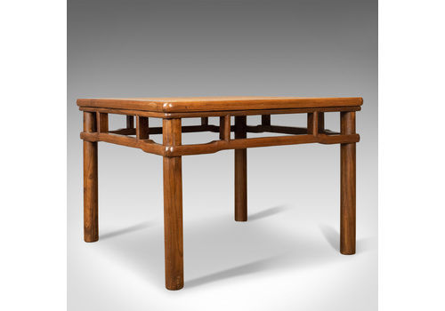 Chinese Elm And Rattan Coffee Table, Side, Lamp, Late 20th Century