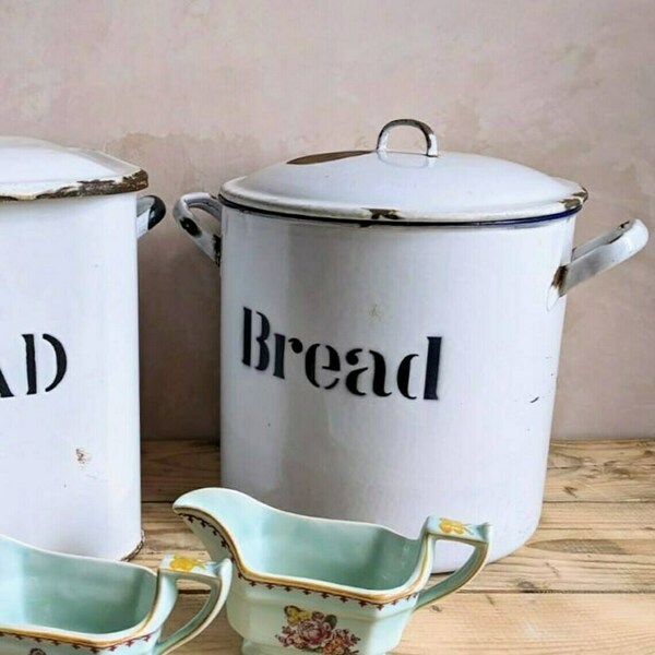 Vintage Enamel Bread Bin Chippy Vintage Enamel Bread Bin Kitchenalia