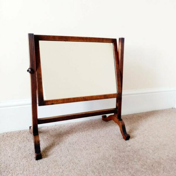 Edwardian Antique Mahogany Rectangular Swing Dressing Table Mirror