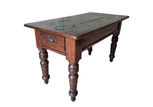 Small Victorian Pitch Pine Haberdashery Table