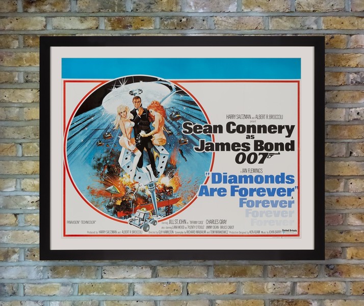 James Bond Diamonds Are Forever 2 Framed 30 x 40 Official Print