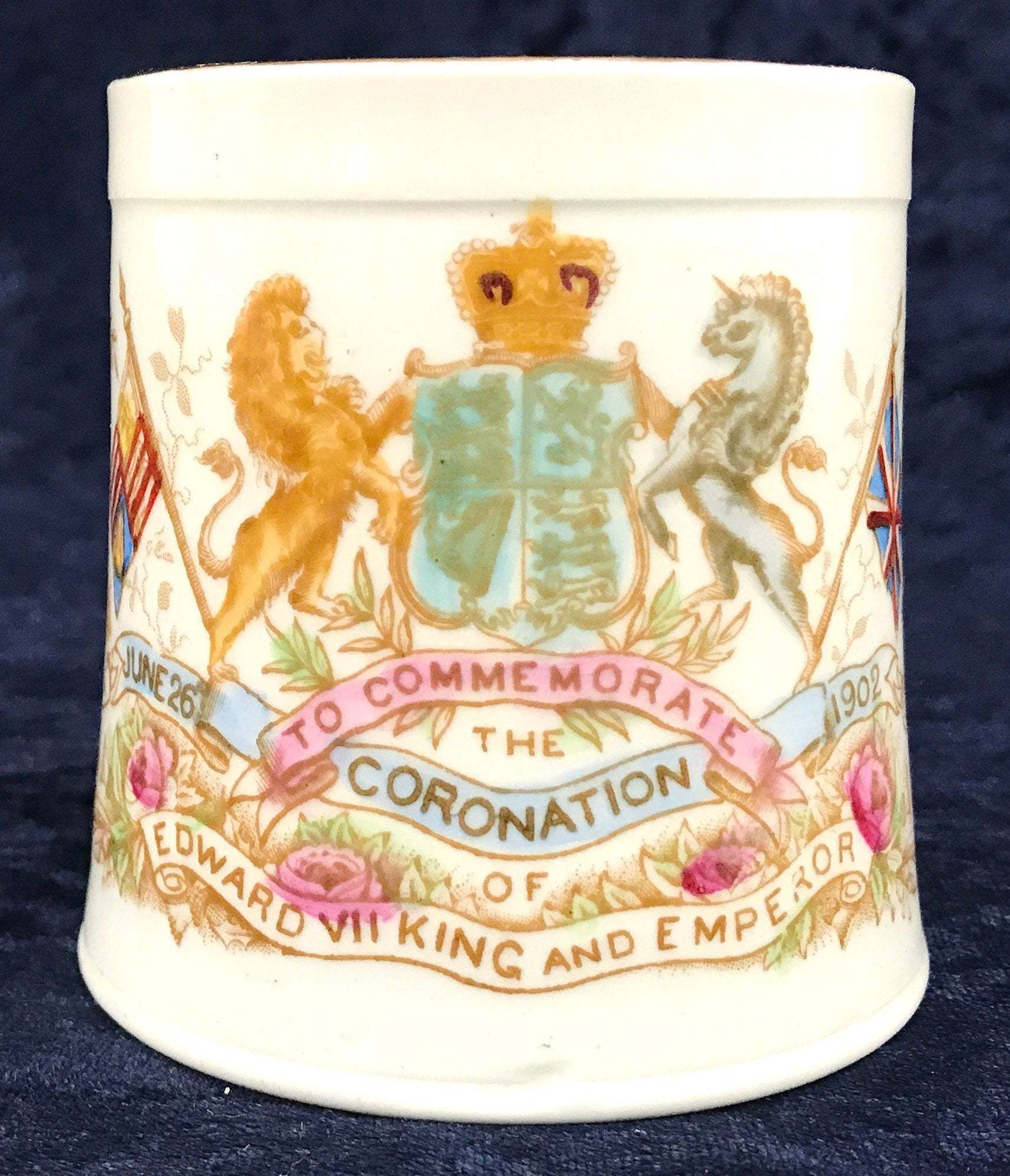 Stunning Antique Collectible Coronation Mug, King Edward Vii, Queen