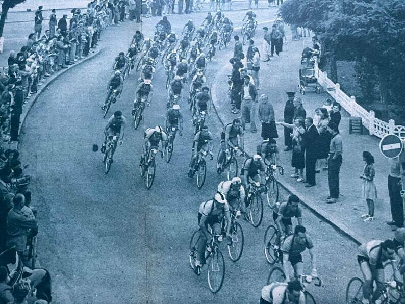 Original Tour De France Vintage Cycling Print 1954 Quay Portrieux