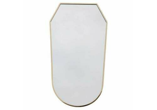 Midcentury Geometric Shape Wall Mirror In Solid Brass 1950s Made In Italy