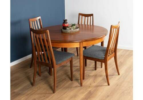 Retro Teak Gplan 1960s Fresco Dining Table & 4 Four Chairs By Victor Wilkins